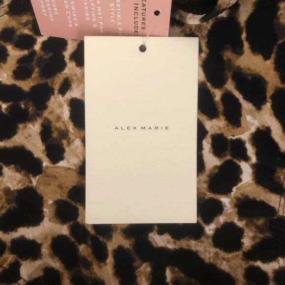 Alex Marie NWT Side Shirred High Cut Full Coverage Animal Print Bikini Bottom XL - Picture 9 of 13